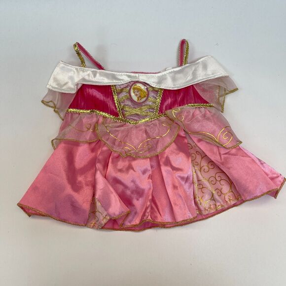 Build A Bear Workshop BABW Disney Princess Aurora Dress Pink White - Picture 1 of 4